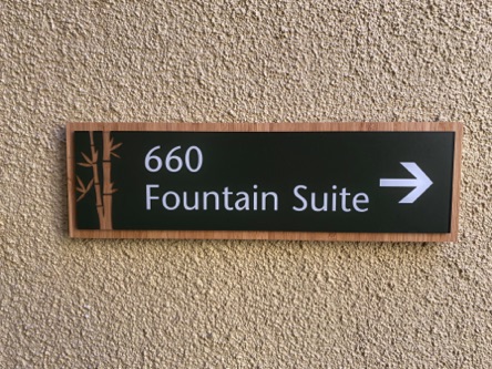 A Sign Directing to the Well-hidden "Fountain Suite"
