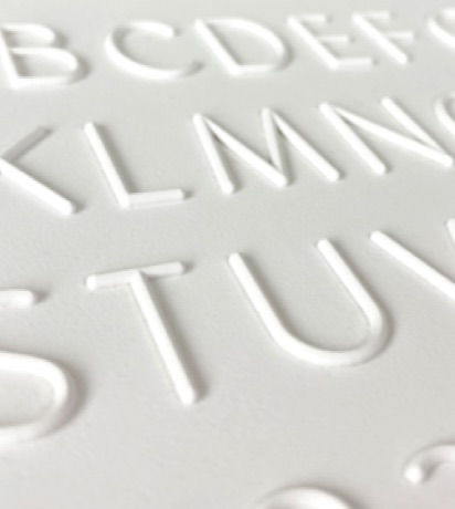 photo of rounded sample letters on a background
